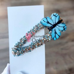 Agrafa pentru par metalica AGF001LL - Fluturas cu cristale